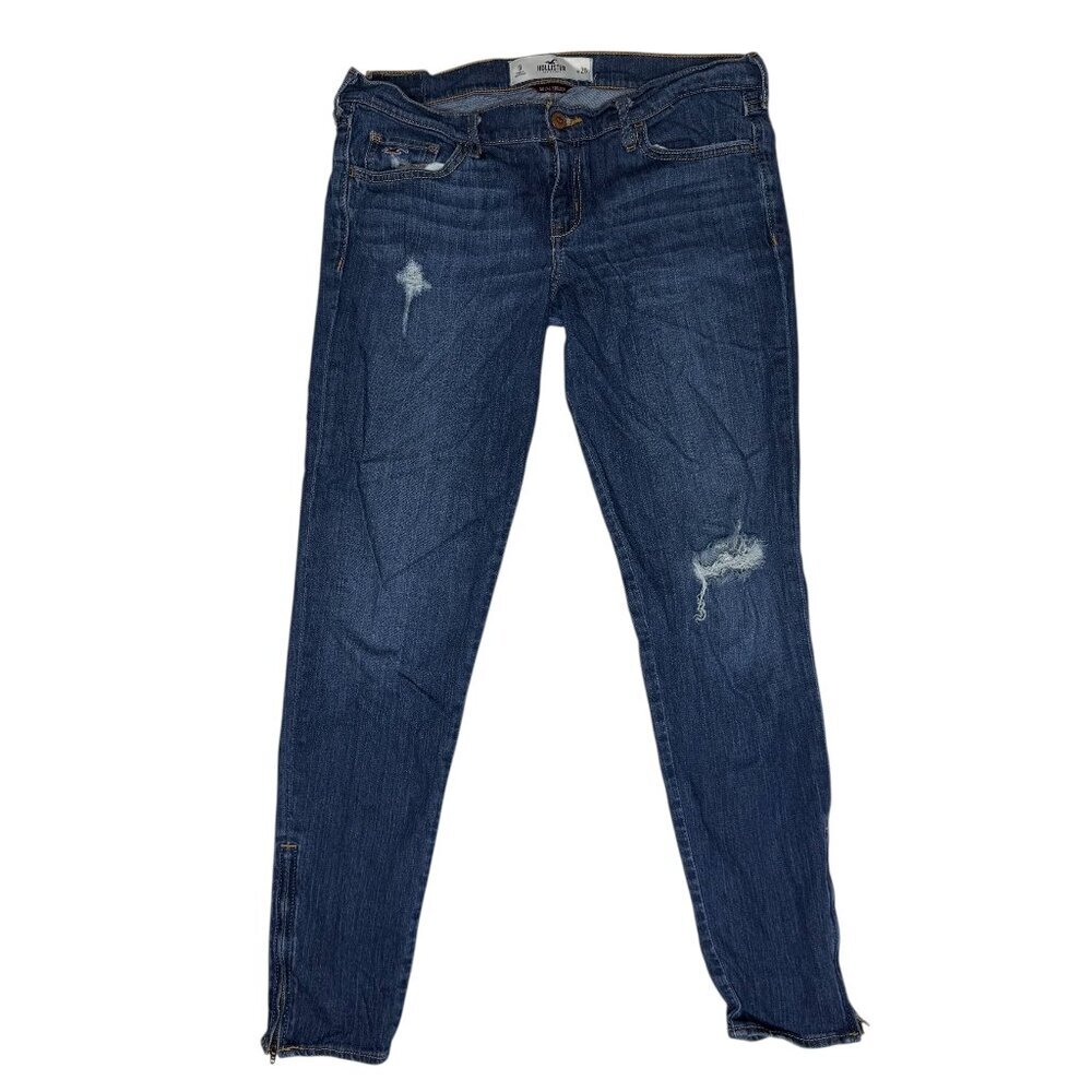 Hollister Womens Jeans 9 distressted skinny zipper ankle